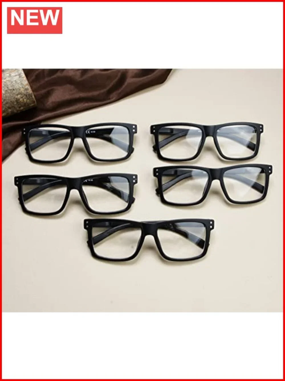 Oversized Reading Glasses 1.5x for Men Women 5 Pack Spring Hinge